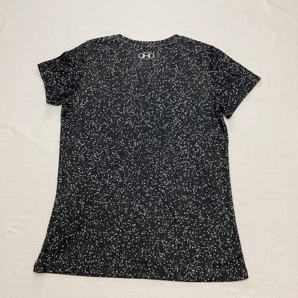 Under Armour Women's Small Black Speckled Loose Fit Short Sleeve Top - Picture 3 of 6